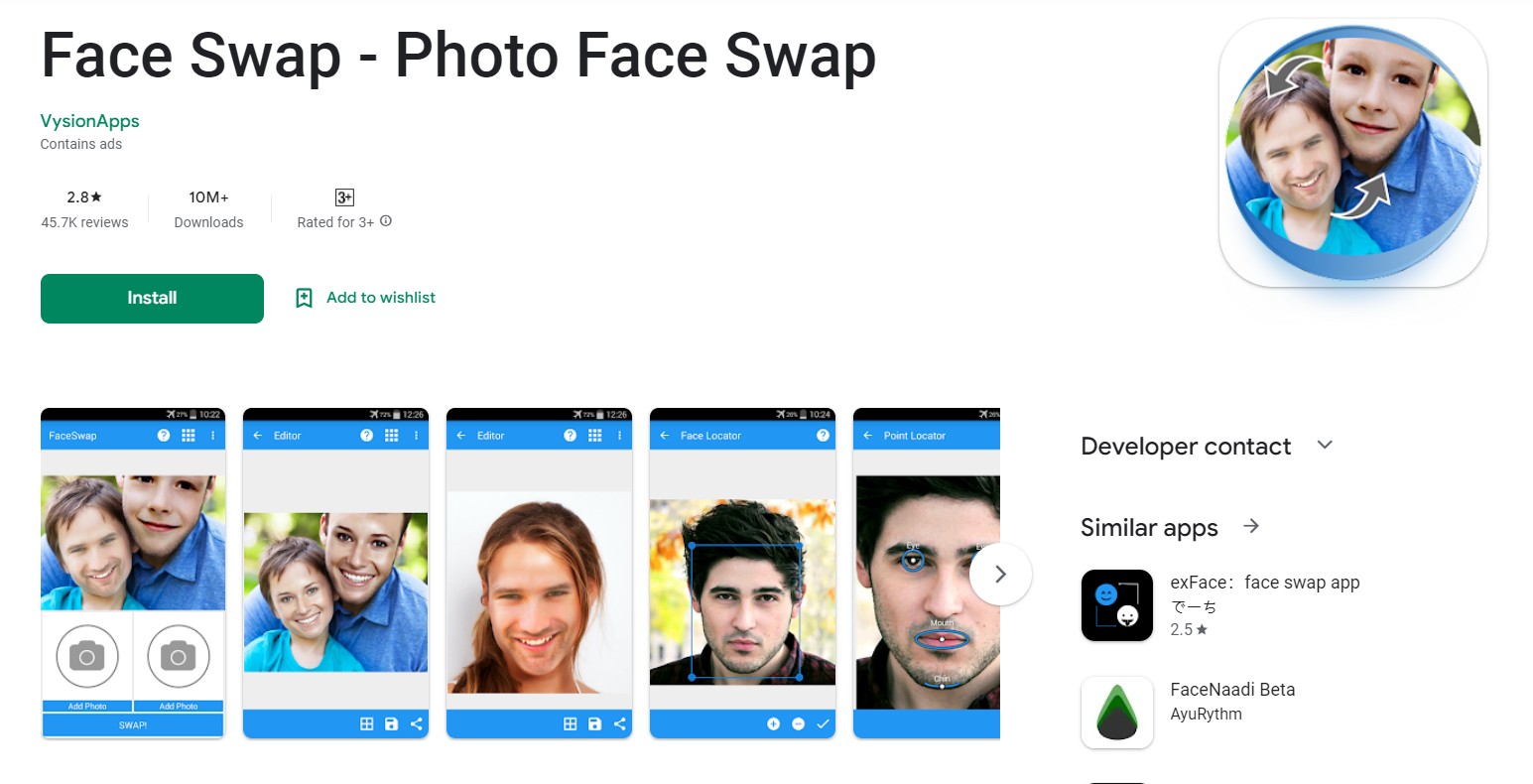 Face Swap photo morph app